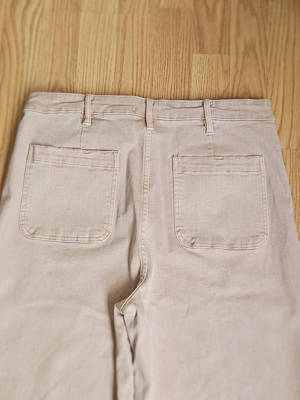 OAT New York High Rise Wide Leg Cropped Pants Dusty Pink Rose Size 12 / 31 - Picture 11 of 16